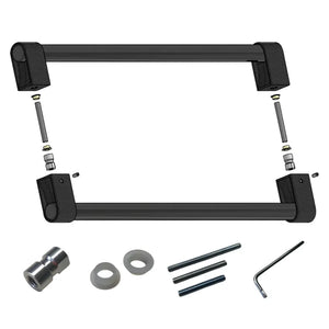 Set mânere spațiale duble Viefe Casey Big, negru lava texturat și negru titan lustruit, 448 mm (interax 416 mm) - imagine 6
