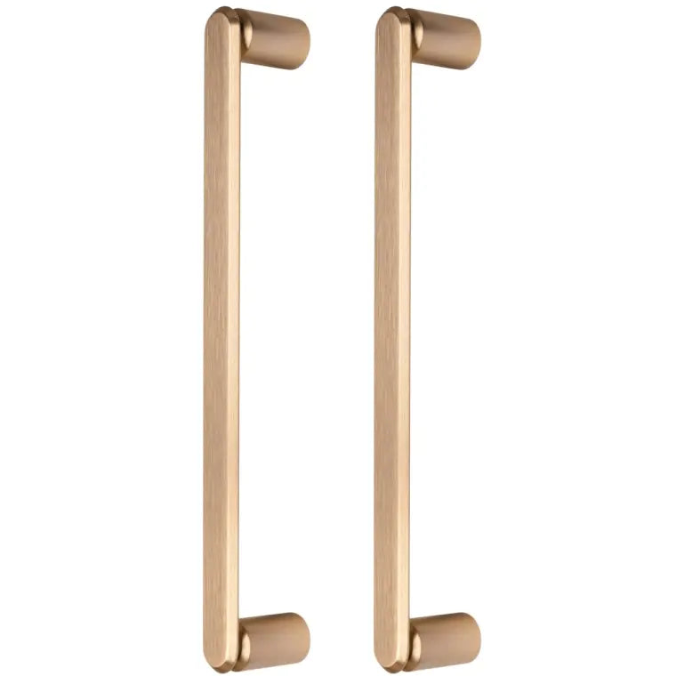 Set mânere spațiale duble Viefe Fase Big, alamă cava periată, 348 mm (interax 320 mm)