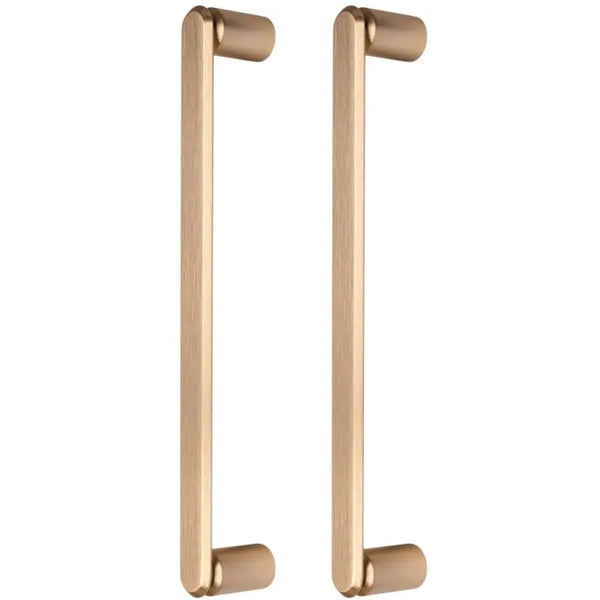 Set mânere spațiale duble Viefe Fase Big, alamă cava periată, 348 mm (interax 320 mm)