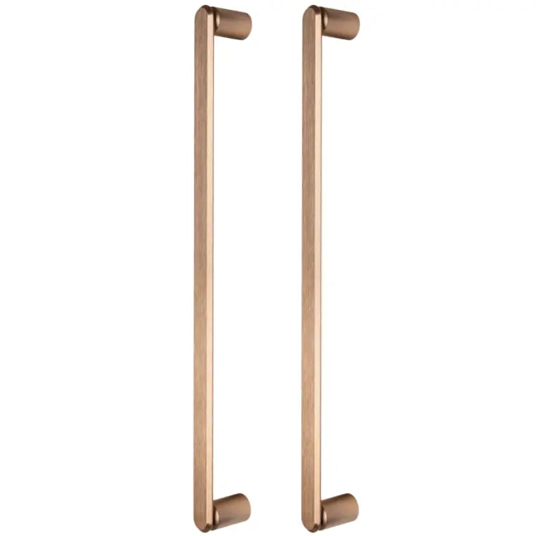Set mânere spațiale duble Viefe Fase Big, alamă cava periată, 508 mm (interax 480 mm)