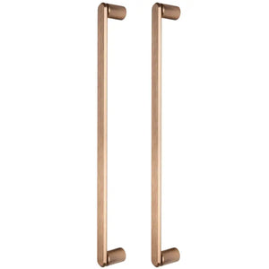 Set mânere spațiale duble Viefe Fase Big, alamă cava periată, 508 mm (interax 480 mm)