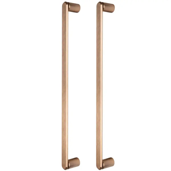 Set mânere spațiale duble Viefe Fase Big, alamă cava periată, 508 mm (interax 480 mm)
