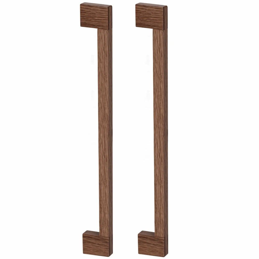 Set mânere spațiale duble Viefe Hako Big, nuc, 525 mm (interax 480 mm)