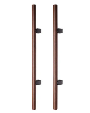 Set mânere spațiale duble Viefe Kumo Wood Big One, nuc și negru titan, 878 mm (interax 448 mm)
