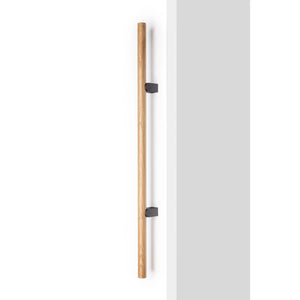 Set mânere spațiale duble Viefe Kumo Wood Big, stejar și negru titan, 1010 mm (interax 640 mm) - imagine 2
