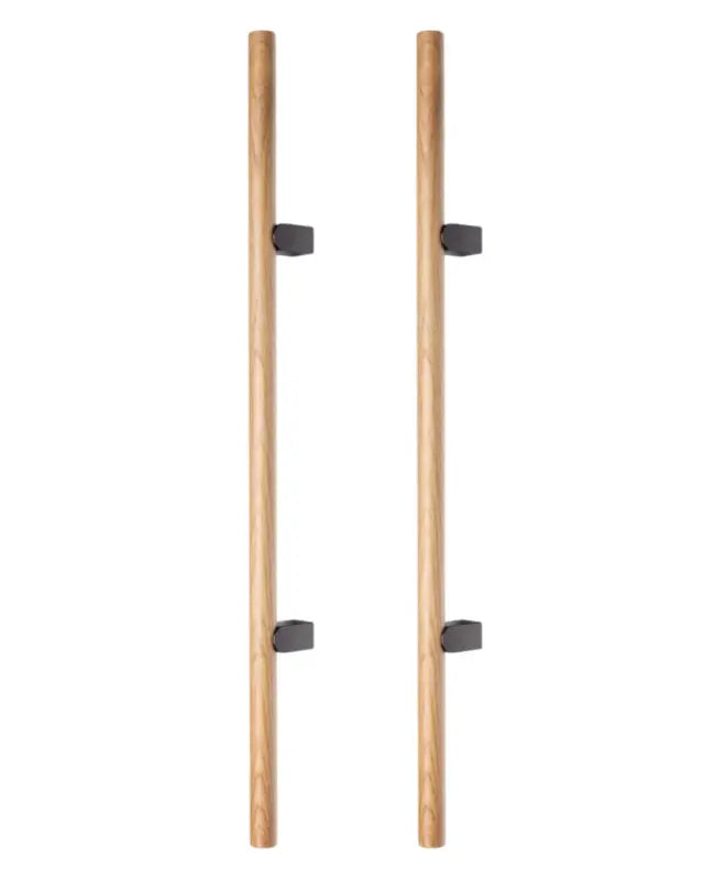 Set mânere spațiale duble Viefe Kumo Wood Big, stejar și negru titan, 1010 mm (interax 640 mm)