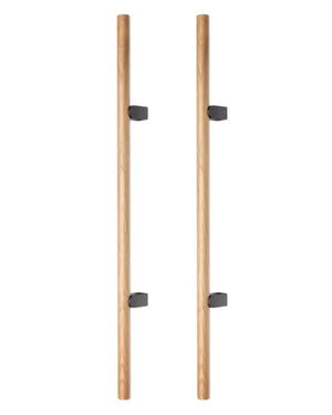 Set mânere spațiale duble Viefe Kumo Wood Big, stejar și negru titan, 1010 mm (interax 640 mm)