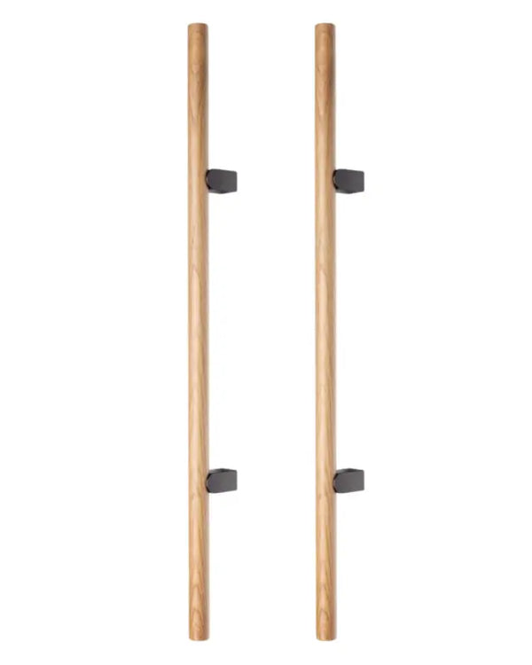Set mânere spațiale duble Viefe Kumo Wood Big, stejar și negru titan, 1010 mm (interax 640 mm)