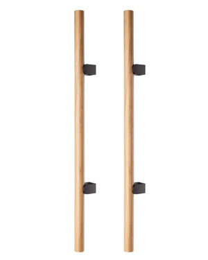 Set mânere spațiale duble Viefe Kumo Wood Big, stejar și negru titan, 610 mm (interax 320 mm)