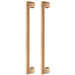 Set mânere spațiale duble Viefe Luv Big, alamă cava periată, 419 mm (interax 384 mm)