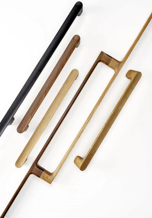 Set mânere spațiale duble Viefe Luv Wood, frasin negru mat lacuit, 418,5 mm (interax 384 mm) - imagine 2