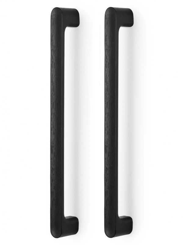 Set mânere spațiale duble Viefe Luv Wood, frasin negru mat lacuit, 418,5 mm (interax 384 mm)