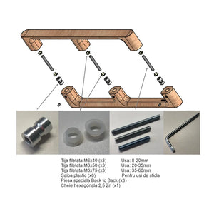 Set mânere spațiale duble Viefe Luv Wood, natur, 1026,5 mm (interax 992 mm) - imagine 6