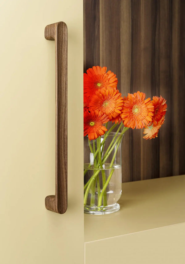 Set mânere spațiale duble Viefe Luv Wood, nuc, 418,5 mm (interax 384 mm) - imagine 2