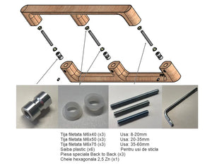 Set mânere spațiale duble Viefe Luv Wood, stejar, 1026,5 mm (interax 992 mm) - imagine 7