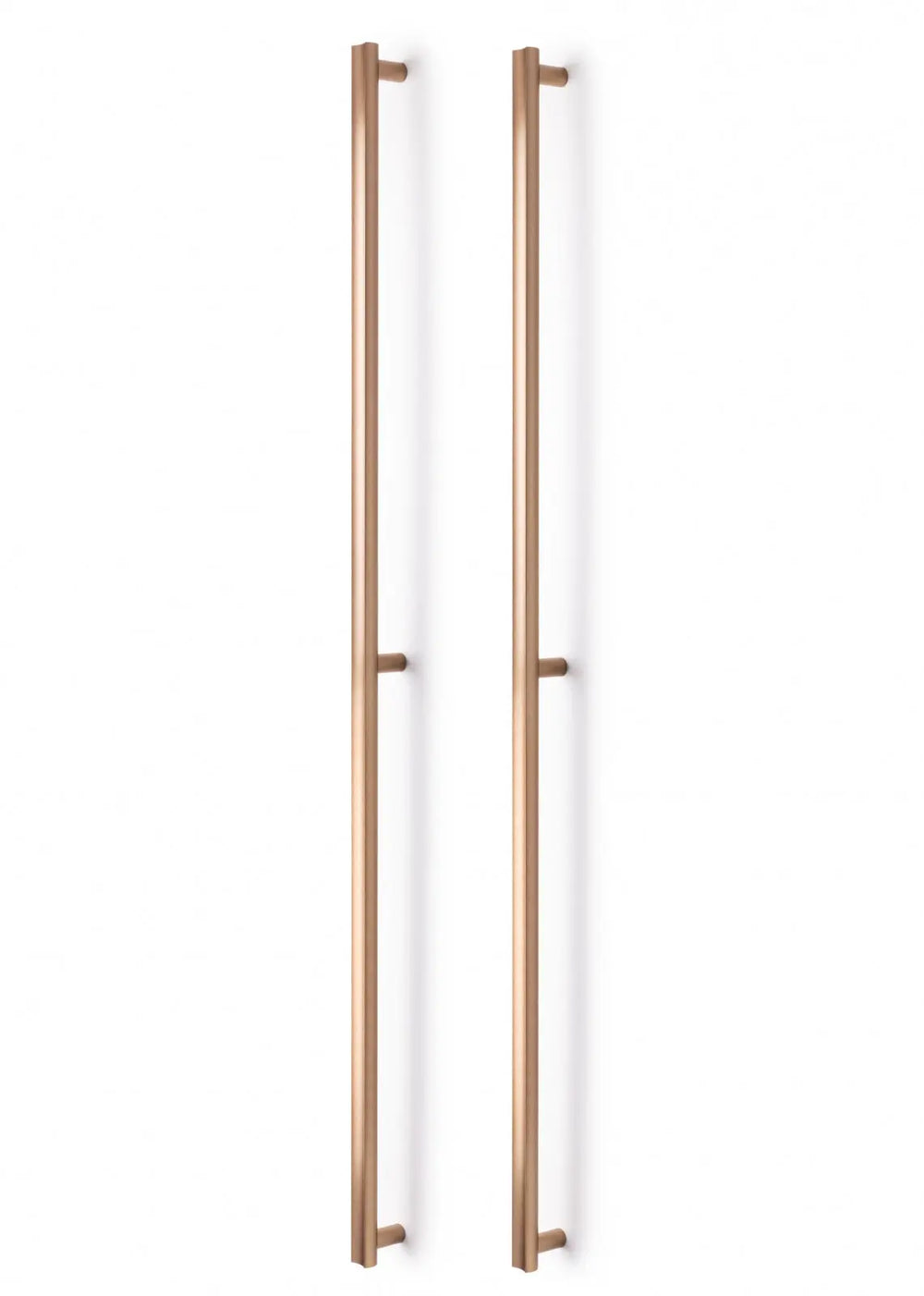 Set mânere spațiale duble Viefe Moon, alamă cava periată, 1096 mm (interax 1056 mm)