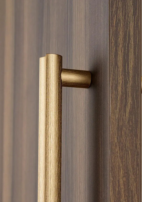 Set mânere spațiale duble Viefe Moon, alamă cava periată, 424 mm (interax 384 mm) - imagine 2