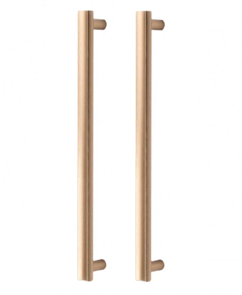 Set mânere spațiale duble Viefe Moon, alamă cava periată, 424 mm (interax 384 mm)