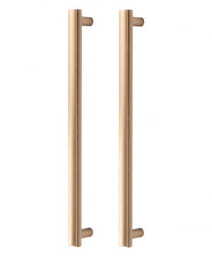 Set mânere spațiale duble Viefe Moon, alamă cava periată, 424 mm (interax 384 mm)
