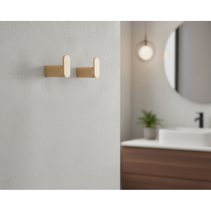 Agățătoare cuier Viefe Brooklyn, alamă cava periată, 15 × 35 mm - imagine 3