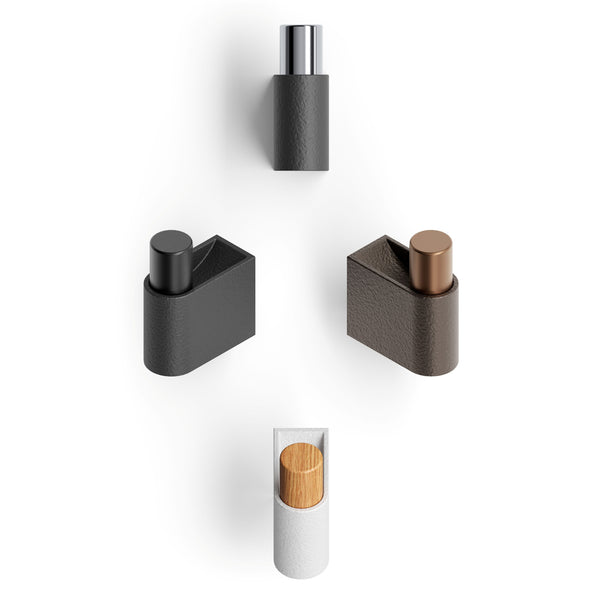 Agățătoare cuier Viefe Casey, piatră texturată albă și stejar, 23 × 61 mm - imagine 4