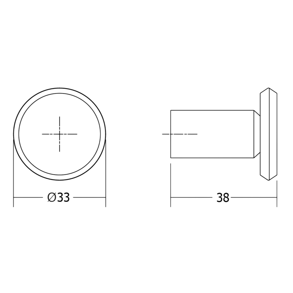 Agățătoare cuier Viefe Fase, bronz periat, 33 × 38 mm