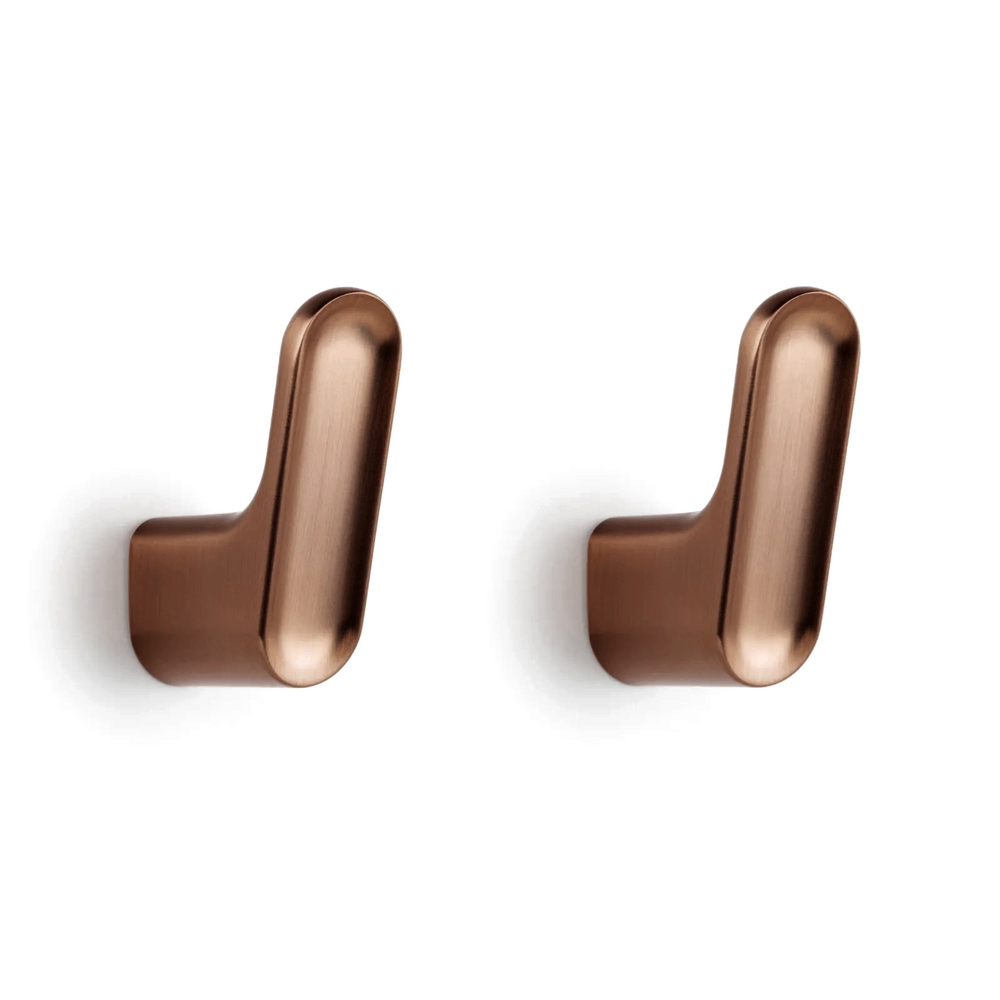 Agățătoare cuier Viefe Luv Zamak, bronz periat, 51,2 × 17,5 × 41,1 mm