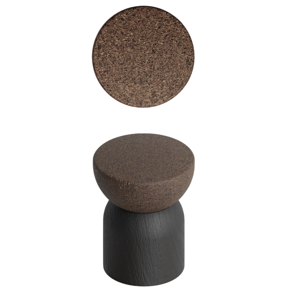 Agățătoare cuier Viefe Piece, negru mat lacuit și plută, 48 × 64 mm