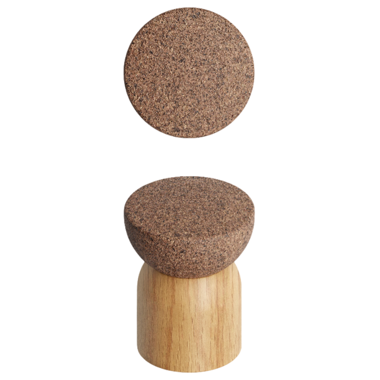 Agățătoare cuier Viefe Piece, stejar și plută, 48 × 64 mm