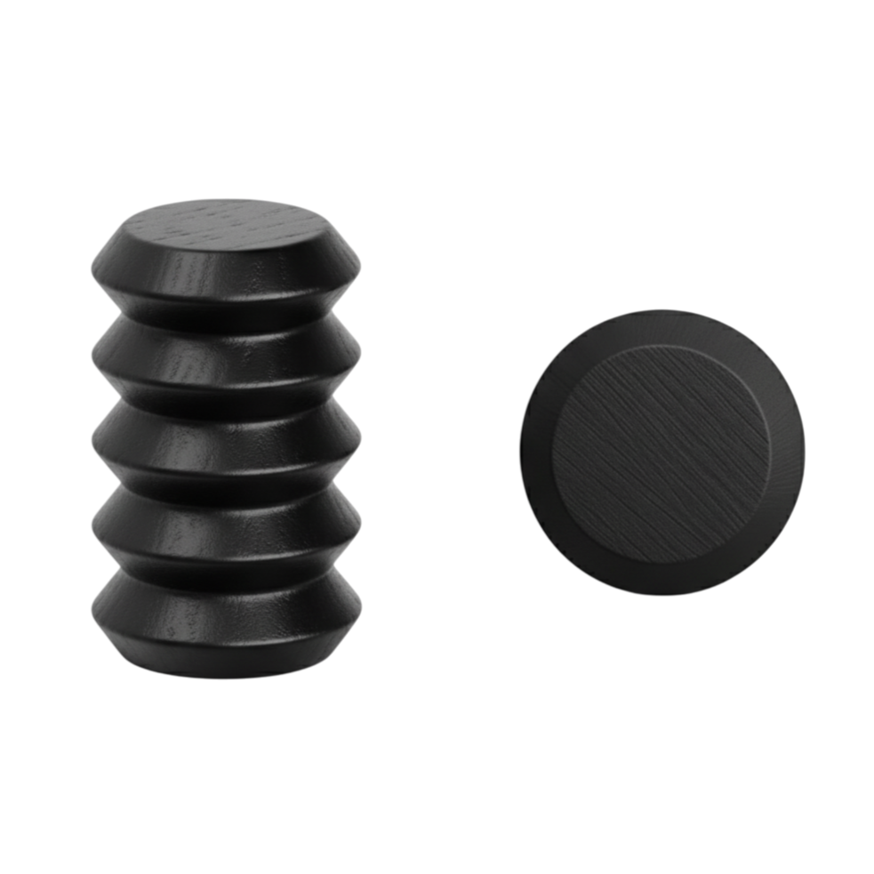 Agățătoare cuier Viefe Pulse, negru mat lacuit, 28 × 45 mm