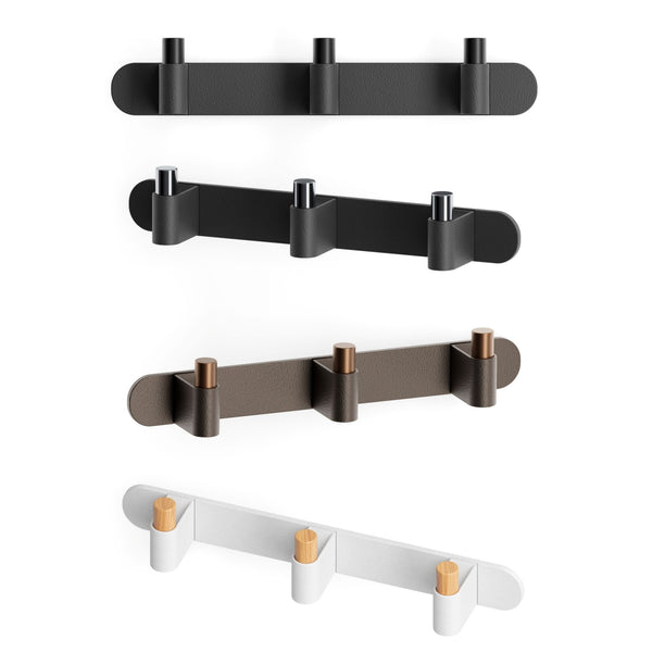Cuier cu agățători Viefe Casey Rack, maro metalic texturat și bronz mat, 340 × 43 × 62 mm - imagine 4