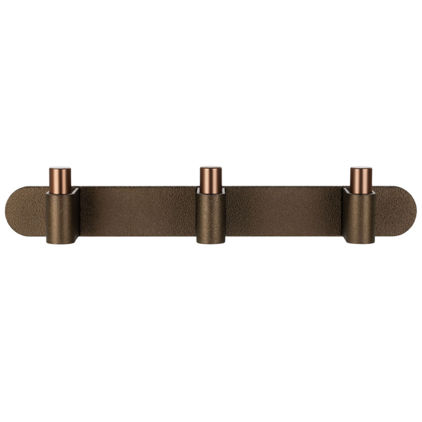 Cuier cu agățători Viefe Casey Rack, maro metalic texturat și bronz mat, 340 × 43 × 62 mm