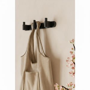 Cuier cu agățători Viefe Casey Rack, negru lava texturat și negru mat, 340 × 43 × 62 mm - imagine 2