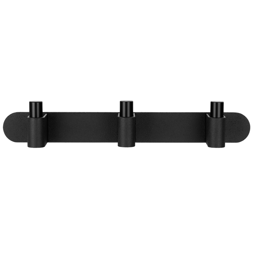 Cuier cu agățători Viefe Casey Rack, negru lava texturat și negru mat, 340 × 43 × 62 mm
