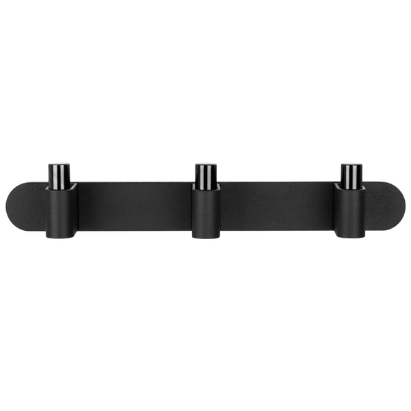 Cuier cu agățători Viefe Casey Rack, negru lava texturat și negru titan lustruit, 340 × 43 × 62 mm