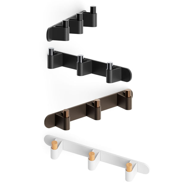 Cuier cu agățători Viefe Casey Rack, negru lava texturat și negru titan lustruit, 340 × 43 × 62 mm - imagine 5