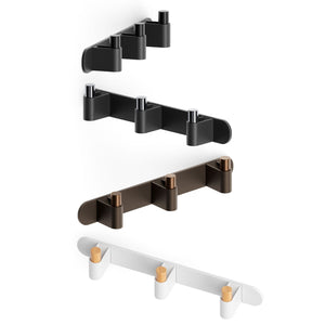 Cuier cu agățători Viefe Casey Rack, piatră texturată albă și stejar, 340 × 43 × 62 mm - imagine 6