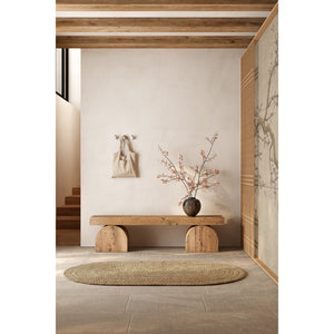 Cuier cu agățători Viefe Casey Rack, piatră texturată albă și stejar, 340 × 43 × 62 mm - imagine 4