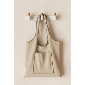 Cuier cu agățători Viefe Casey Rack, piatră texturată albă și stejar, 340 × 43 × 62 mm - imagine 3