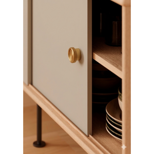 Buton mobilier Viefe Boto, alamă cava periată, Ø 45 mm - imagine 2