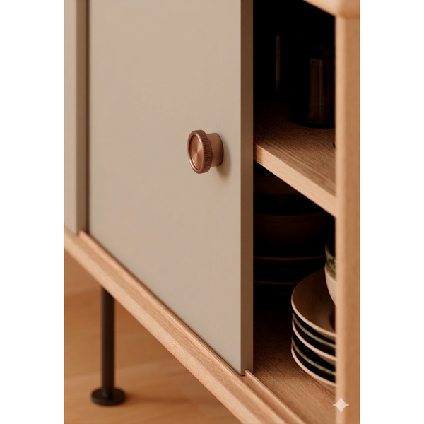 Buton mobilier Viefe Boto, bronz periat, Ø 45 mm - imagine 2