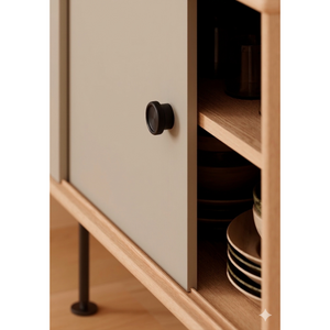 Buton mobilier Viefe Boto, negru periat, Ø 45 mm - imagine 2