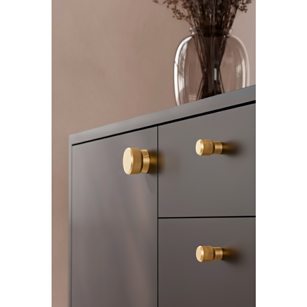 Buton mobilier Viefe Brooklyn, alamă cava periată, Ø 20 mm - imagine 4