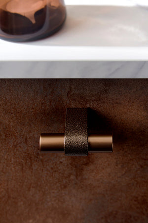Buton mobilier Viefe Casey, maro metalic texturat și bronz mat, 60 × 44,3 mm - imagine 3