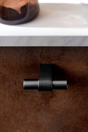 Buton mobilier Viefe Casey, negru lava texturat și negru mat, 60 × 44,3 mm - imagine 3