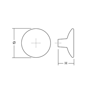 Buton mobilier Viefe Disc, bronz periat, Ø 38 mm