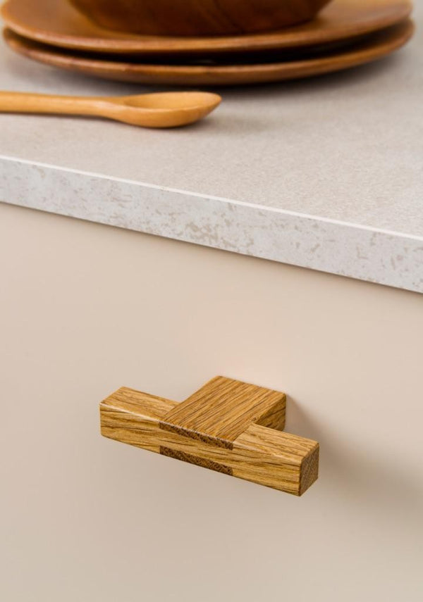 Buton mobilier Viefe Hako, stejar, 76 × 37 mm - imagine 3