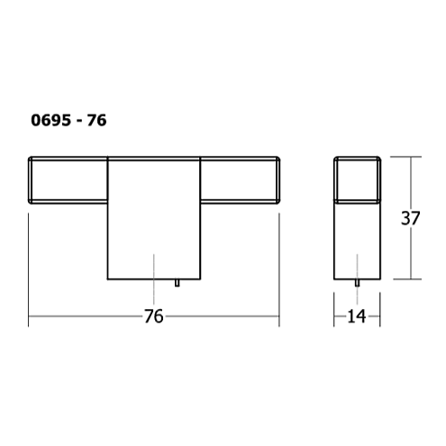 Buton mobilier Viefe Hako, stejar, 76 × 37 mm - imagine 2