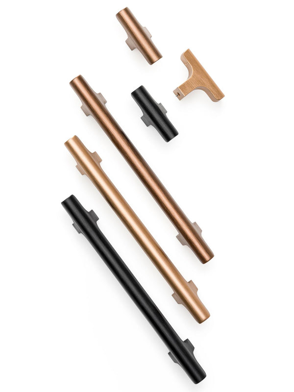 Buton mobilier Viefe Hinoki, bronz periat, 60 × 36,7 mm - imagine 3