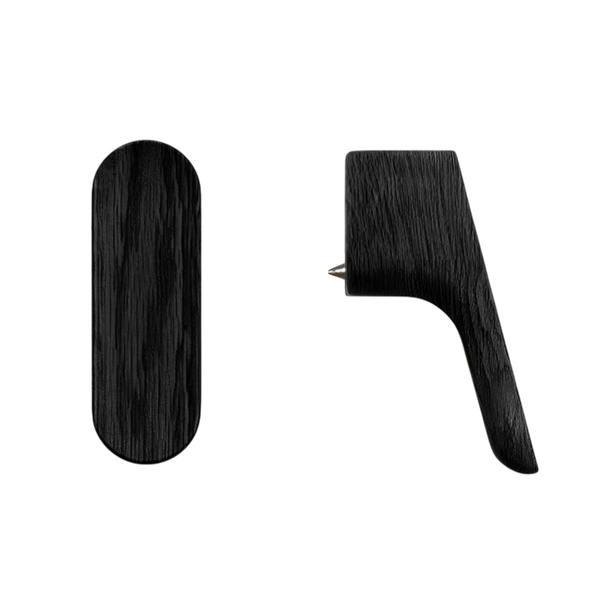 Buton mobilier Viefe Luv Wood, negru mat lacuit, 17,5 × 51,2 mm